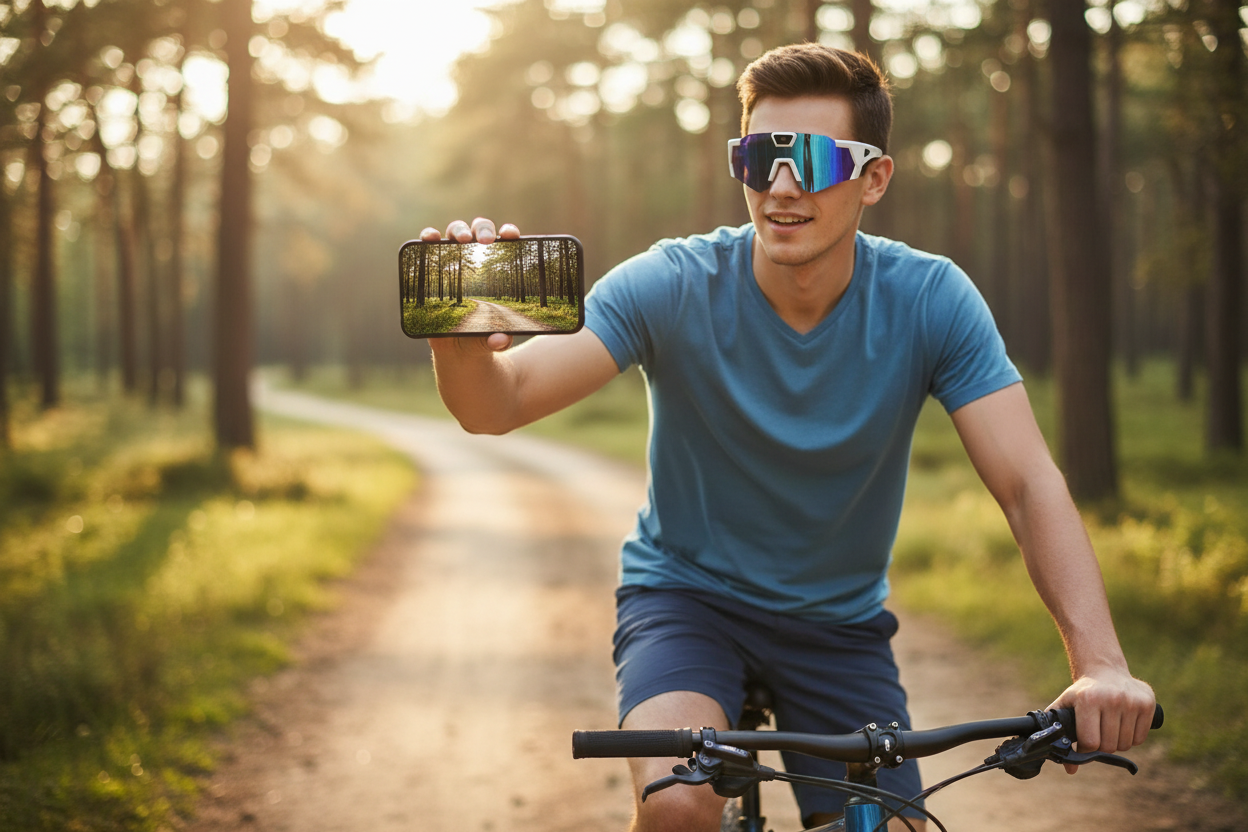 Persona usando Smart Video Recording Glasses